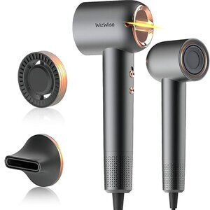 WizWise Gold and Black Ionic Hair Dryer with Smoothing Nozzle